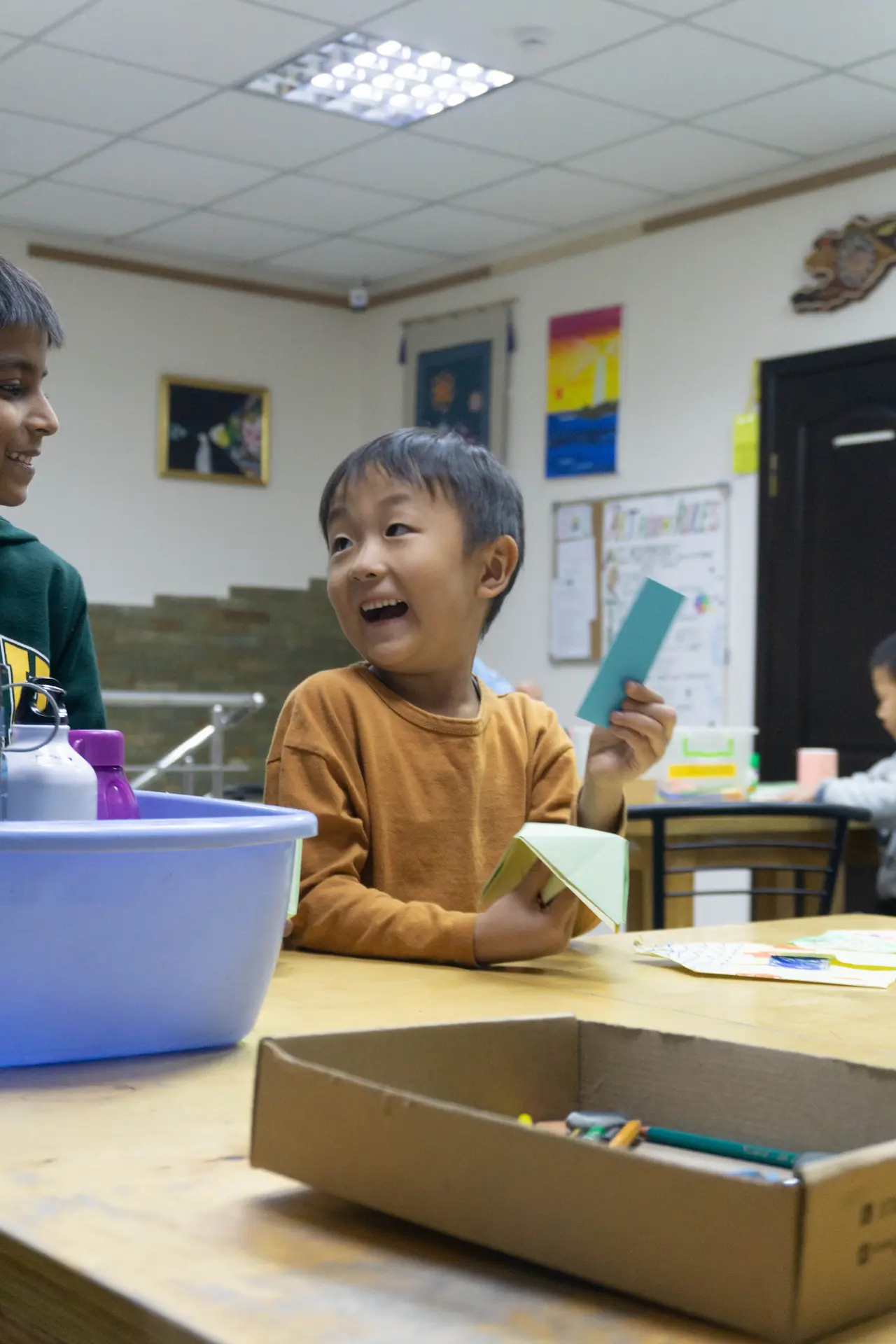 Elementary student smiling
